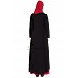 Double layered embroidery abaya- Black-Red  Double layered embroidery abaya- Black-Red